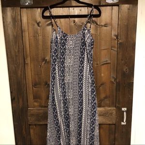 Blue and white maxi dress